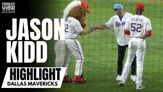 Dallas Mavs Head Coach Jason Kidd Throws Out First Pitch at Texas Rangers Game