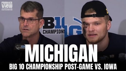 Jim Harbaugh Reacts to Michigan Wolverines Winning Big 10 Championship vs. Iowa Hawkeyes