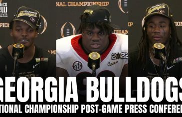 Georgia’s Jordan Davis, Nakobe Dean & James Cook React to Bulldogs Winning National Championship