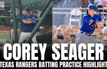 Corey Seager Smashes Line Drives & Base Hits in First Rounds of BP at Globe Life Field | Highlight