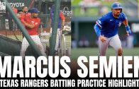 Marcus Semien First Round of Batting Practice With Texas Rangers at Globe Life Field | Highlight