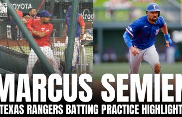 Marcus Semien First Round of Batting Practice With Texas Rangers at Globe Life Field | Highlight