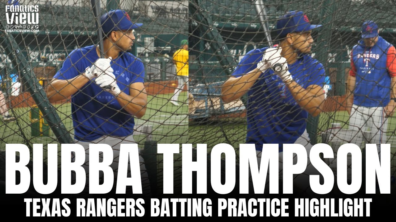 The First Look of Bubba Thompson Taking Batting Practice With Texas Rangers After MLB Call-Up