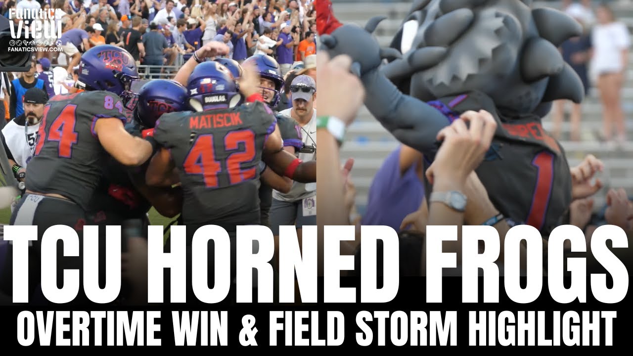 TCU Horned Frogs Overtime Walk-Off Touch Down & Storming from TCU Students vs. Oklahoma State