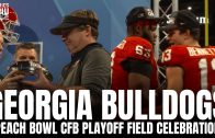 Georgia Bulldogs Peach Bowl CFB Playoff Trophy Presentation & Field Celebration Moments After Win