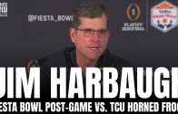 Jim Harbaugh Reacts to Michigan Wolverines Losing Fiesta Bowl vs. TCU in INSTANT CLASSIC Game