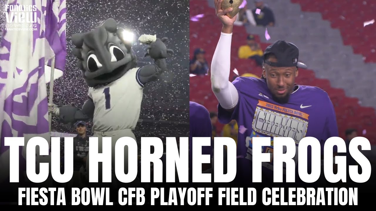 TCU Horned Frogs Celebration Moments After Advancing to National Championship | Full Field Reaction