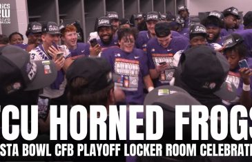 TCU Horned Frogs Locker Room Celebration Moments After Advancing to National Championship