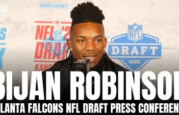 Bijan Robinson Reacts to Being Drafted by Atlanta Falcons & Texas Longhorns Future | NFL DRAFT