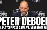 Peter DeBoer Reacts to Matt Dumba’s Hit on Joe Pavelski & Dallas Stars Losing GM1 in OT vs. Wild