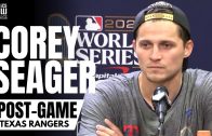 Corey Seager Reacts to Texas Rangers Winning First World Series & Winning 2nd World Series MVP