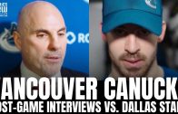 Rick Tocchet & Conor Garland React to Vancouver’s OT Loss vs. Dallas, Tying Vegas for 1st in WCF