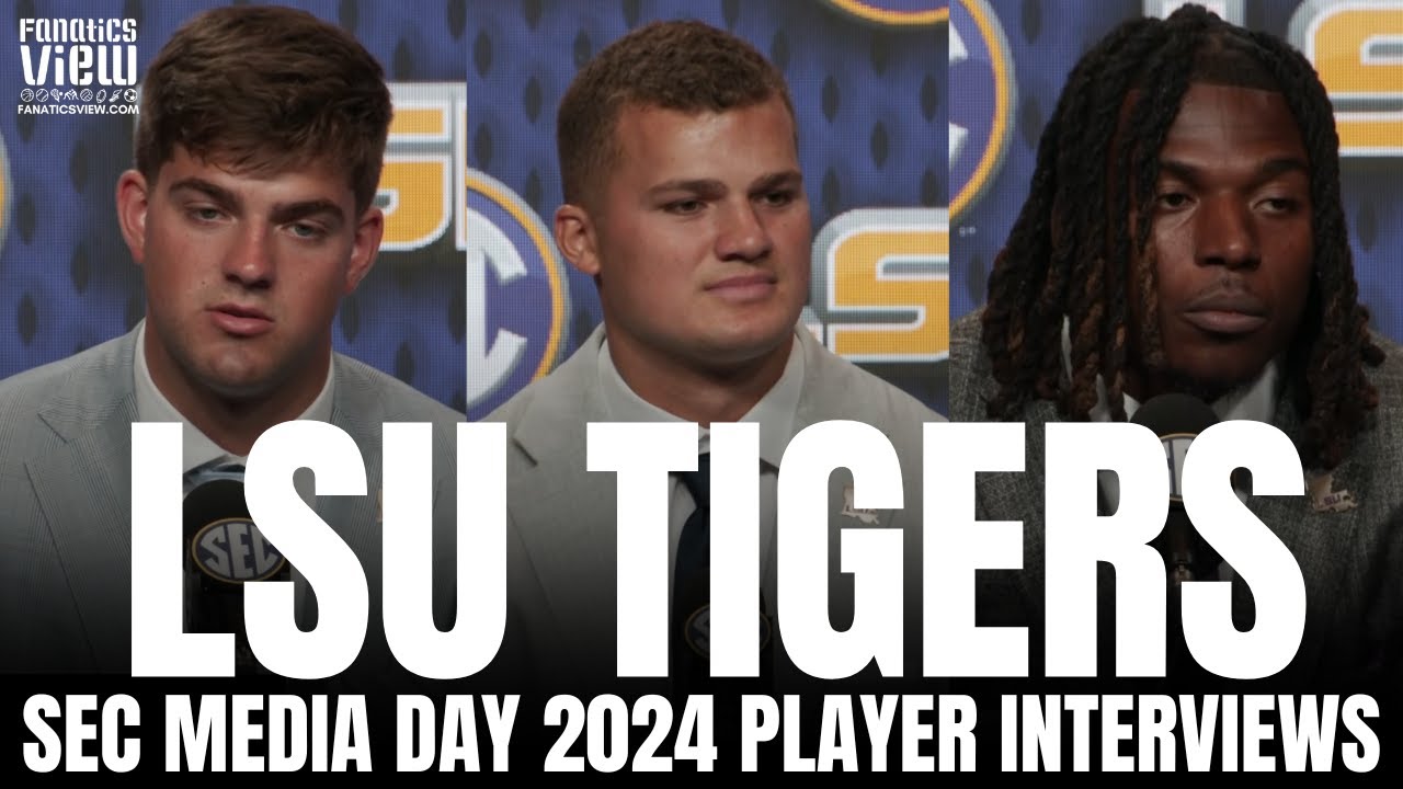 LSU's Harlod Perkins, Mason Taylor & Garrett Nussmeier Discuss Tigers 2024 Season at SEC Media Day