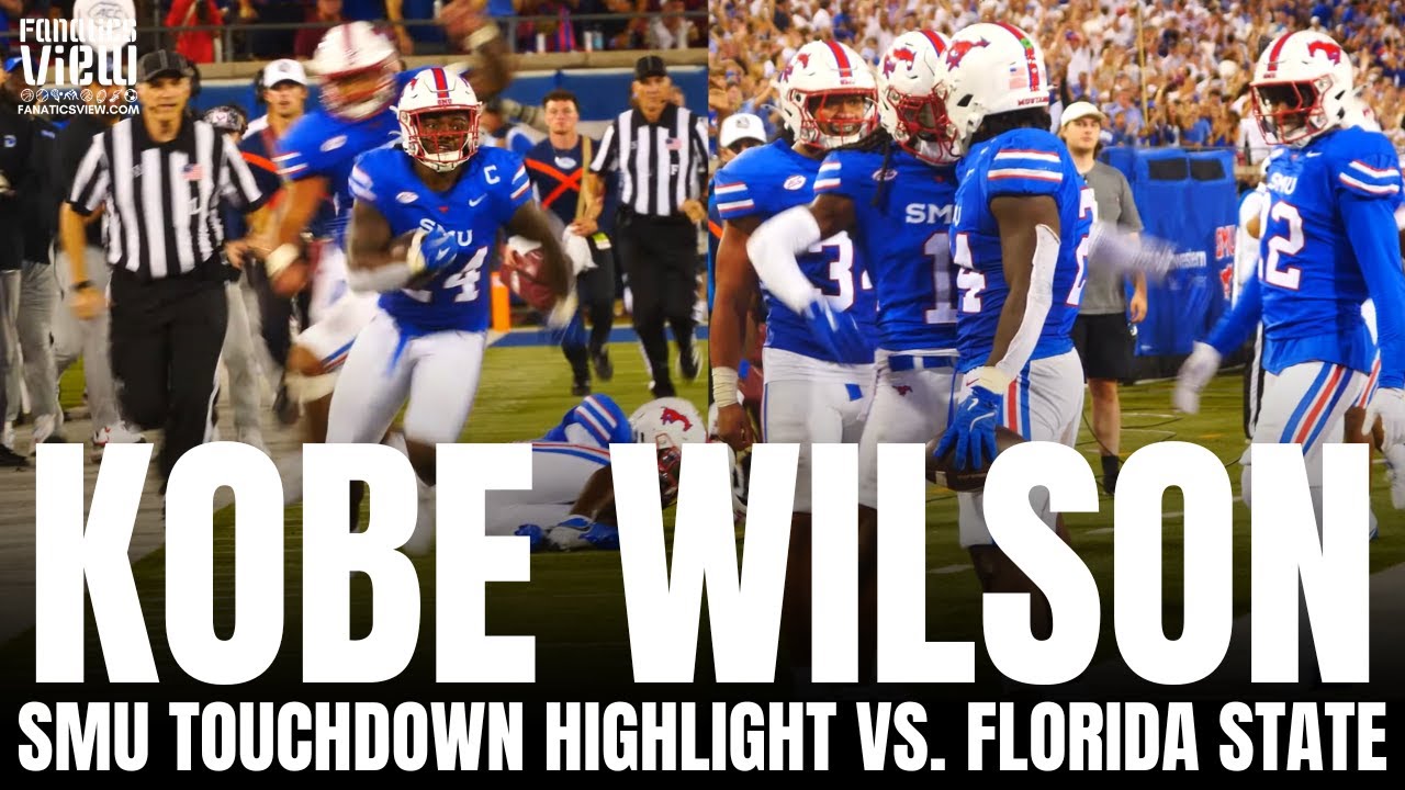 Kobe Wilson 82 Yard Pick-6 Interception Touchdown on DJ Uiagalelei vs. Florida State | SMU Football