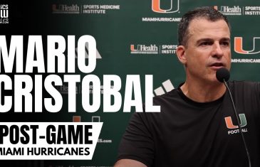 Mario Cristobal Recaps Miami’s Thrilling Win vs. Virginia Tech, Cam Ward Comeback Performance