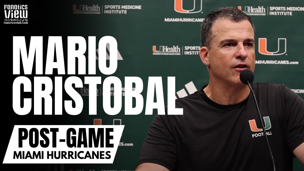 Mario Cristobal Recaps Miami's Thrilling Win vs. Virginia Tech, Cam Ward Comeback Performance