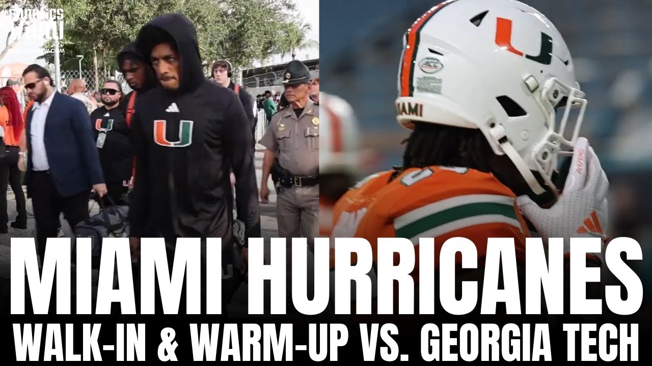 Miami Hurricanes Stadium Walk-In & Warm-Up Workouts vs. Georgia Tech | Miami Hurricanes Football