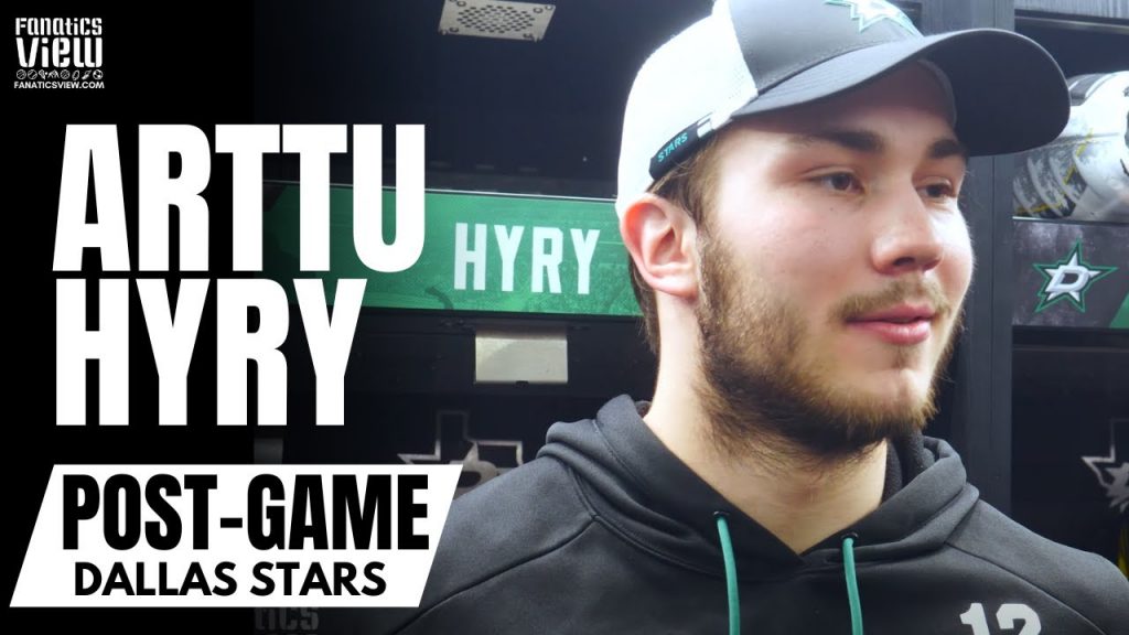 Arttu Hyry Reacts to Making NHL Debut With Dallas Stars, Playing With Finland Native Roope Hintz