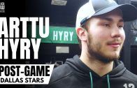 Arttu Hyry Reacts to Making NHL Debut With Dallas Stars, Playing With Finland Native Roope Hintz