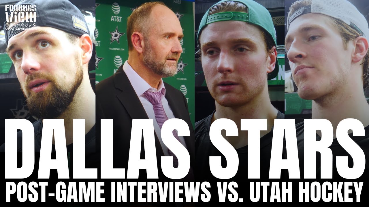 Jamie Benn, Thomas Harley, Oskar Back & Peter DeBoer Discuss Dallas Stars OT Win vs. Utah Hockey