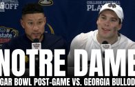 Marcus Freeman & Notre Dame Football React to Sugar Bowl CFP Win vs. Georgia | Notre Dame Post-Game