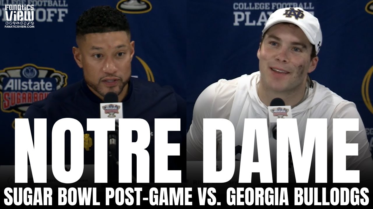 Marcus Freeman & Notre Dame Football React to Sugar Bowl CFP Win vs. Georgia | Notre Dame Post-Game