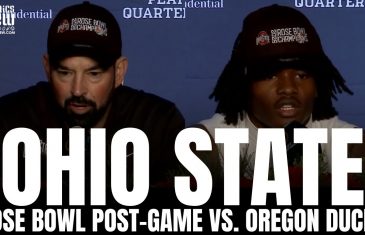 Ryan Day & Ohio State Buckeyes React to Rose Bowl Blowout CFP Win vs. Oregon Ducks | Post-Game