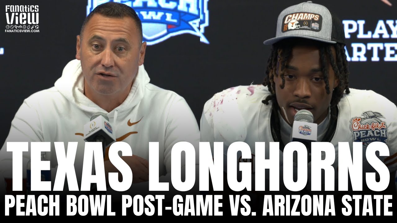 Steve Sarkisian & Texas Longhorns React to INSTANT CLASSIC Peach Bowl vs. Arizona State | Post-Game