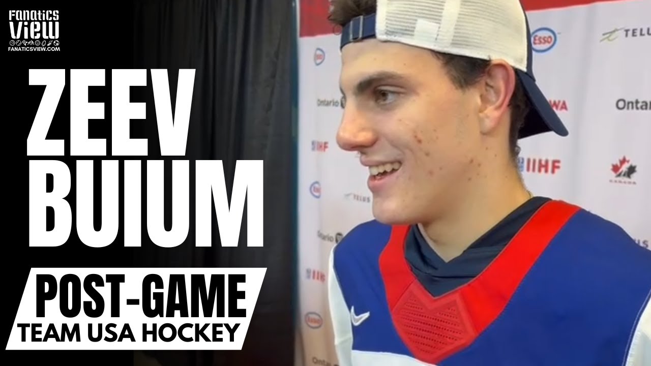 Zeev Buium Reacts to Team USA Beating Team Canada at World Juniors 2024 | USA Post-Game Interview