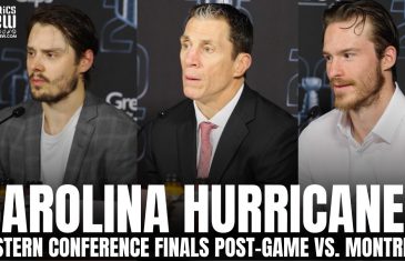 Rod Brind’Amour, Sebastian Aho & Andrei Svechnikov Recap Carolina GM3 ECF Overtime Win vs. Montreal