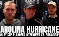 Sebastian Aho, Nikolaj Ehlers & Rod Brind’Amour Discuss Carolina’s 7-0 Start to 2026 NHL Playoffs