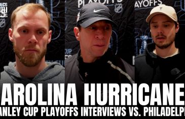 Sebastian Aho, Nikolaj Ehlers & Rod Brind’Amour Discuss Carolina’s 7-0 Start to 2026 NHL Playoffs