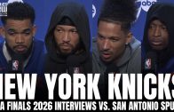 Karl-Anthony Towns, Jalen Brunson & New York Knicks Discuss Chance to Win NBA Finals in San Antonio