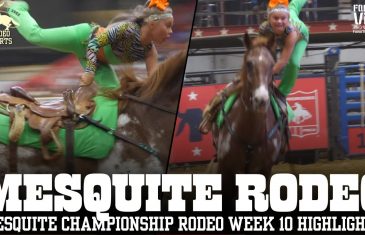 8-Year Old Ollie Kate Emmeet Puts on a Horse TRICK RIDING DISPLAY at Mesquite Rodeo